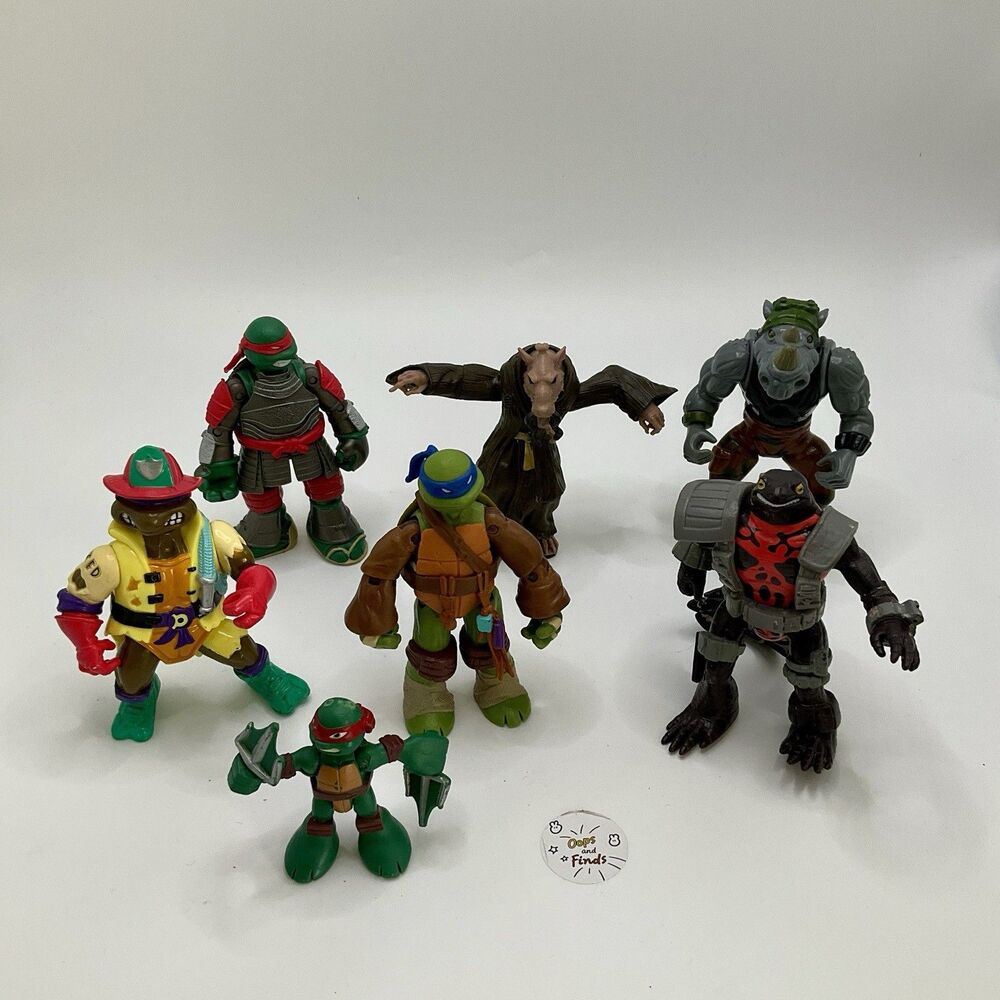 Lot Of 7 Teenage MUTANT Ninja Turtles Toys Figures 1988 - 2017